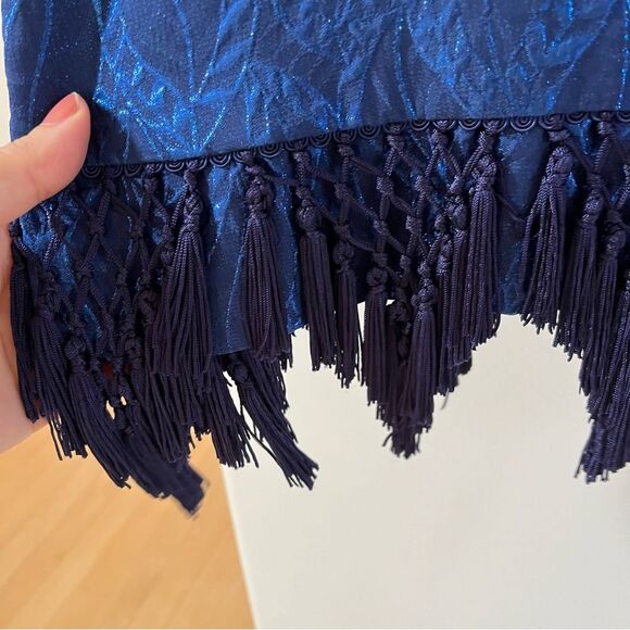 Lilly Pulitzer Marquette Shift Dress In True Navy Silk Leaf Jacquard M NWOT - Picture 11 of 14